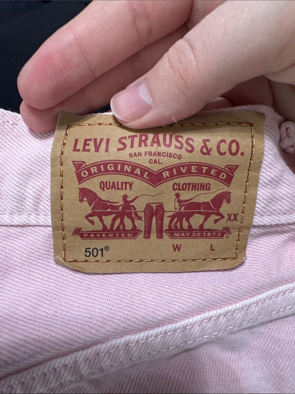 Levi’s 501 Original Fit Pink Rigid Denim High Rise Jean Cutoff Shorts size 30 - Picture 9 of 12
